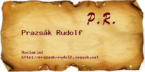 Prazsák Rudolf névjegykártya