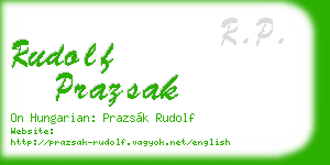 rudolf prazsak business card